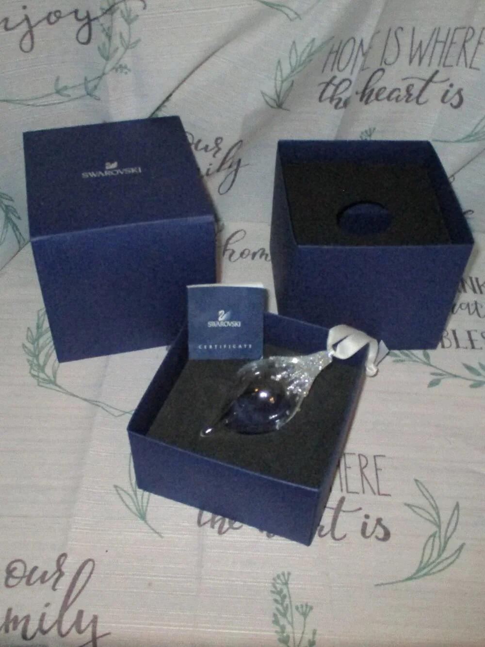 Swarovski Crystal Teardop Glass Ornament  in box